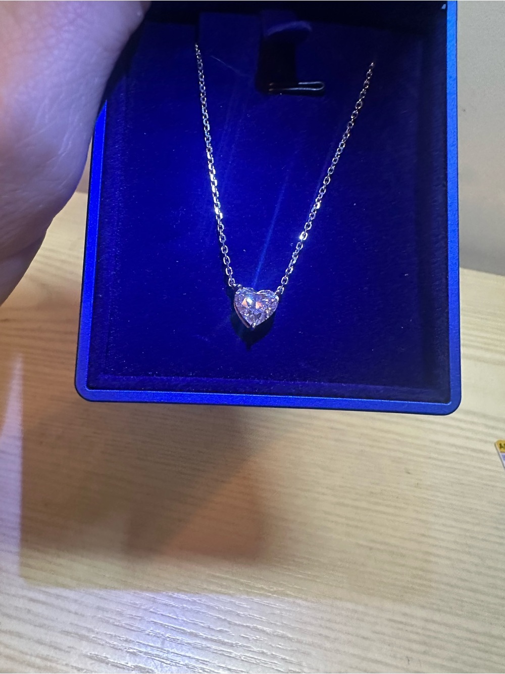 1.5 carat total weight lab grown diamond heart pendent on 14k white gold